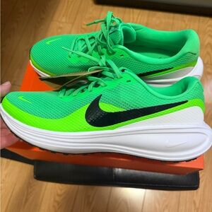 Nike Lime Green and White Sneakers